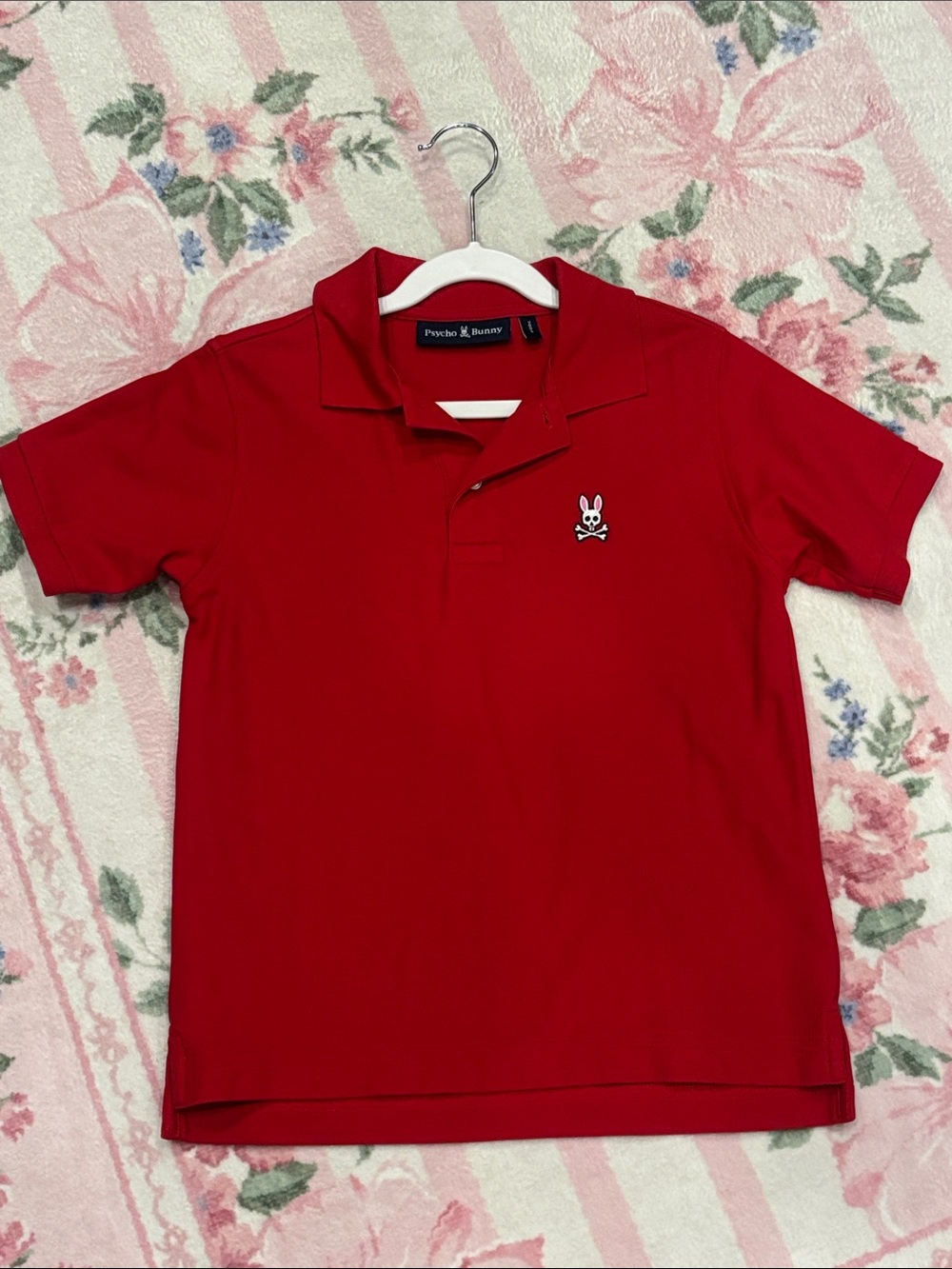 Boys Psycho Bunny Kids Short-Sleeve Red Polo with Logo